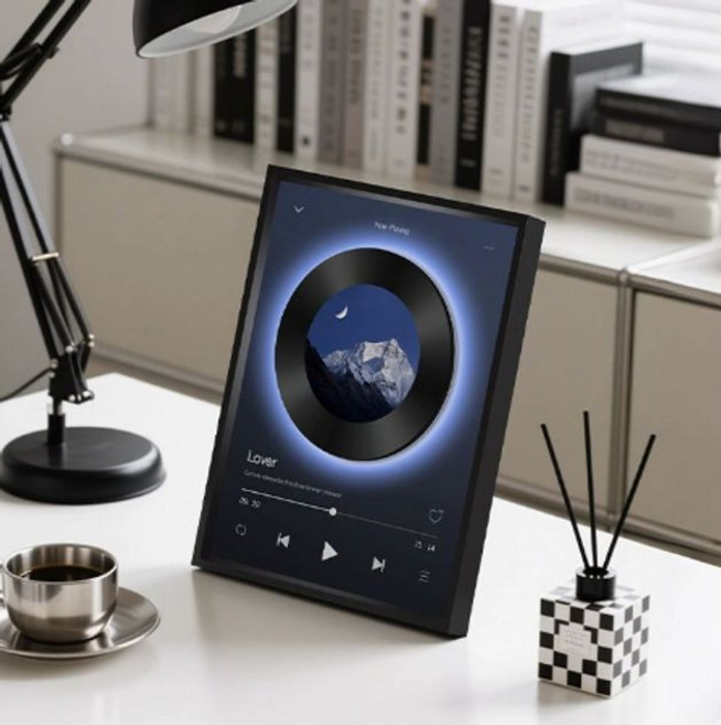 인테리어 액자 디자인 블루투스 스피커 무드등, 표준형 모델 (레코드판 회전 X), 기본 모델명/품번