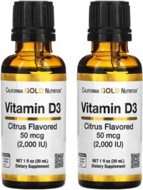 액상VITAMIN D3 씨트러스향 CGN 음용 비타민D3 30ml 2000IU 5방울 per 회 Ctrus flavored, 2개