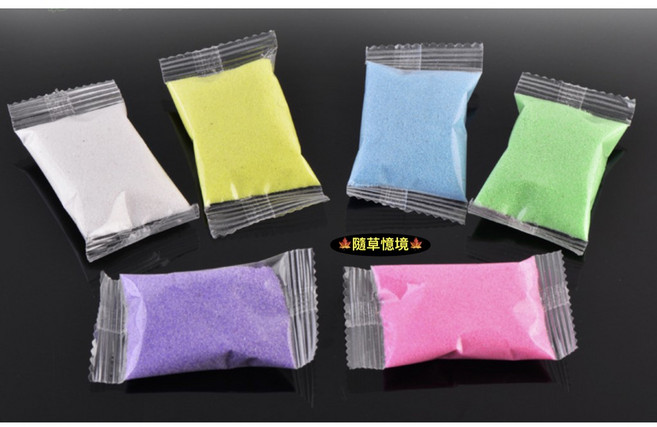 海沙 彩色 沙子 裝飾沙 隨草憶境 藍色 24g/120g 1個 粉沙（5包 共 120g ★促銷★）, 粉沙（5包，共 120g, ★促銷★）