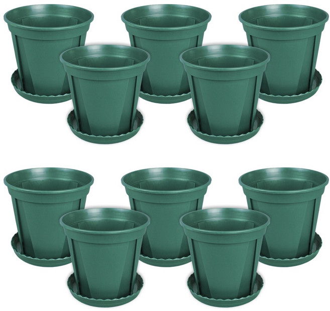 파파가든 (슬릿화분 + 받침 세트) 뿌리건강 화분, 10개, 그린