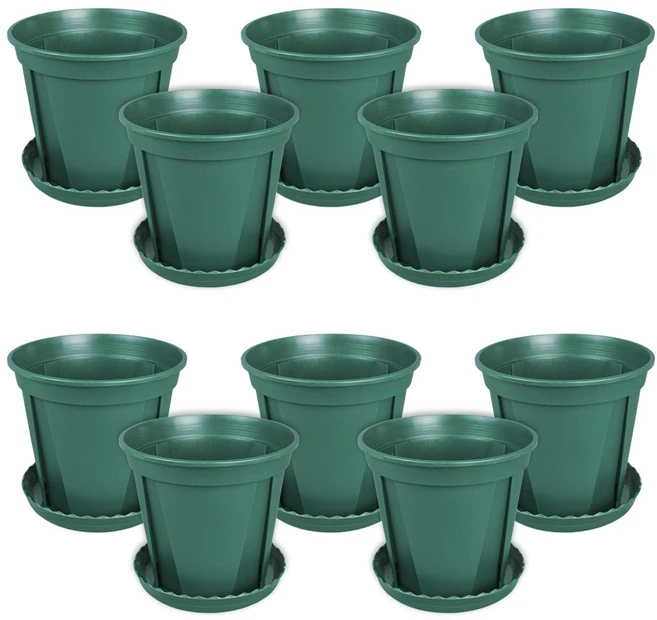 파파가든 (슬릿화분 + 받침 세트) 뿌리건강 화분, 10개, 그린 - 쿠팡