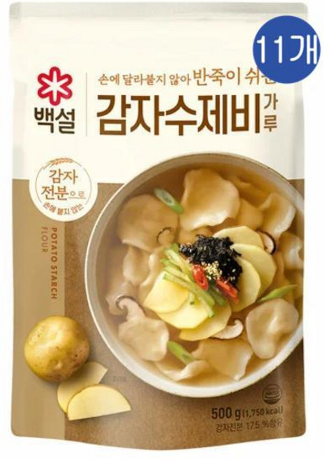 CJ 백설 감자수제비가루, 500g, 11개