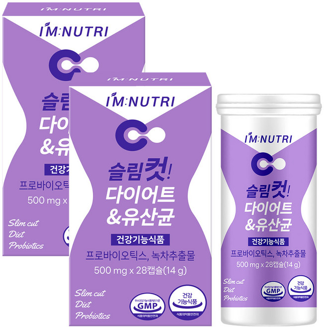 아임뉴트리 슬림컷 다이어트 유산균 장건강 체지방 감소, 28정, 2개