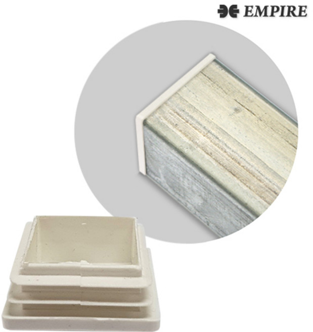 16mm ~100mm PVC 사각파이프 마감캡 엔드 사각캡 파이프마개 부속, 1개