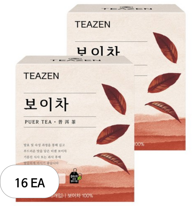 티젠 보이차, 700mg, 40개입, 16개