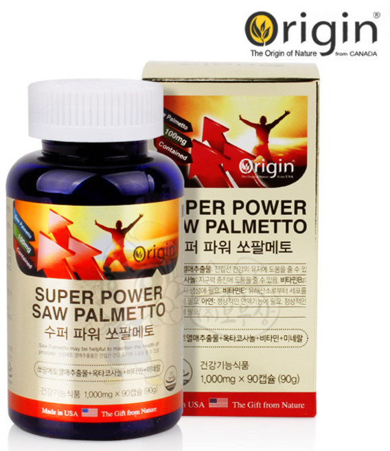 오리진 수퍼 파워 쏘팔메토 추출물 로르산 남성 전립선 영양제 활력 종합 비타민B 복합제 지구력 증진 옥타코사놀 아연 마카, 90정, 1개