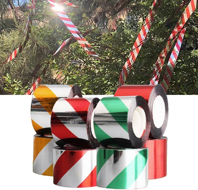 조류 새 퇴치 텃밭 까마귀 비둘기 참새 새쫓는 반사 테이프 빛반사 빤짝이, 레드, 1개