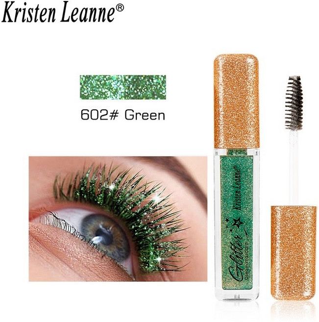 쉬머링 다이아몬드 마스카라 슬리버 골드 스팽글 글리터 속눈썹 빠른 건조 지속 방수 컬링 두꺼운 마스카라, [06] 602, 1개