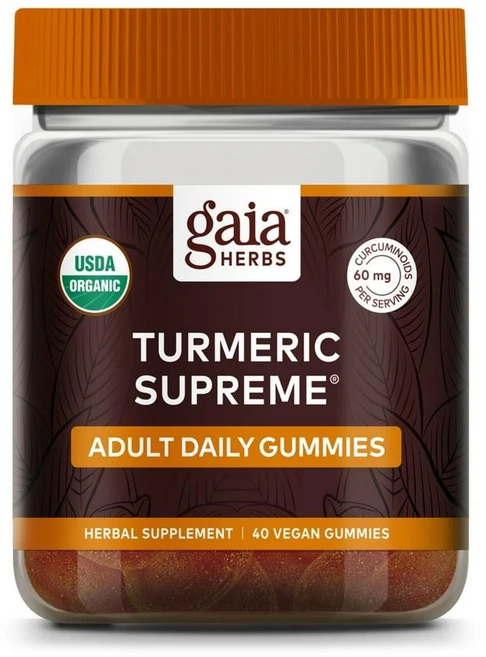 가이아 허브 강황 터메릭 슈프림 성인용 데일리 커큐민 구미 젤리 40개, 40정, 1개 - 쿠팡