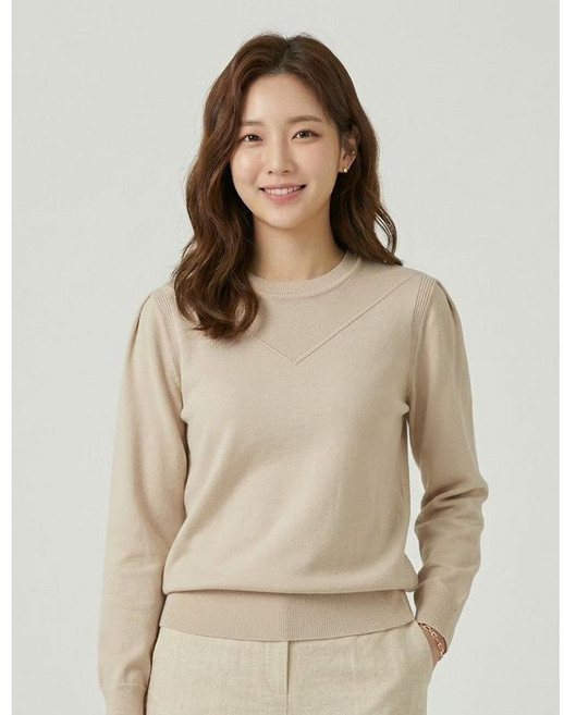 꼼빠니아 니트 라운드 티셔츠-CW22SL0502184A