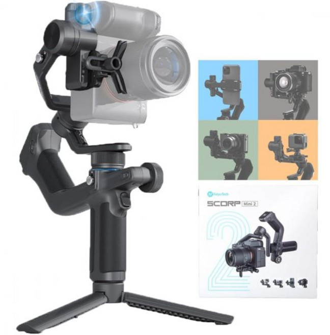 FeiyuTech SCORP-C 공식 카메라 안정기 3축 미러리스 짐벌 경량 DSLR 카메라용 소니 a7IV a7s 캐논 R5 R6 M50 파나소닉 니콘 후지필름 호환 최대 2, SCORP MINI 2, 1개