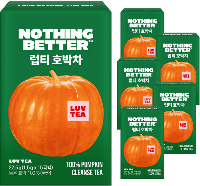 럽티 호박차, 1.5g, 15개입, 6개