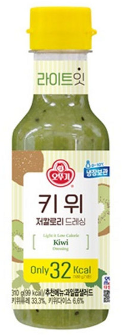 오뚜기 키위 저칼로리 드레싱 310g 가정용 다이어트용, 3개