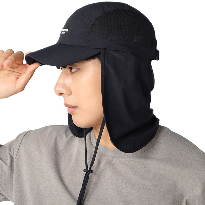 아이더 SAFETY 여름 햇빛가리개 탈부착 버클캡 TR-2031, 블랙