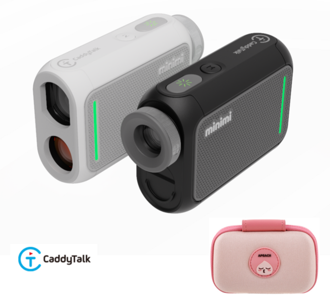 [골프존 캐디톡] 초소형 레이저 골프거리측정기 미니미NR (minini NR) 어피치 파우치 포함, 리치블랙