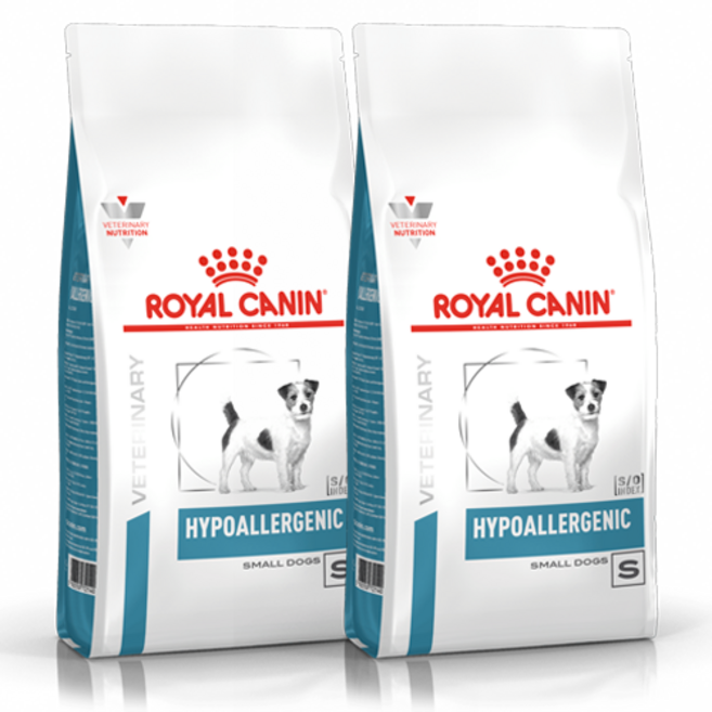 로얄캐닌 하이포알러제닉 건식사료, 피부/피모+장건강, 1kg, 2개