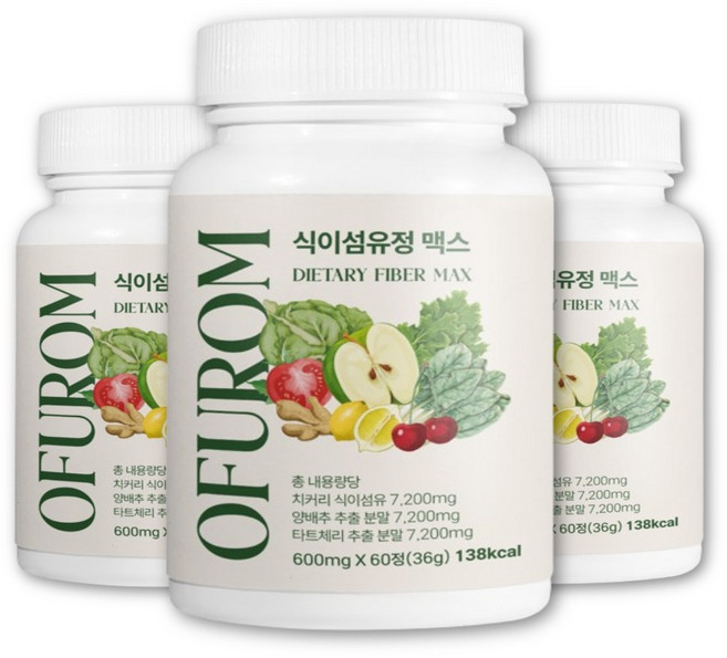 오퓨롬 식이섬유정 맥스, 3박스, 60정