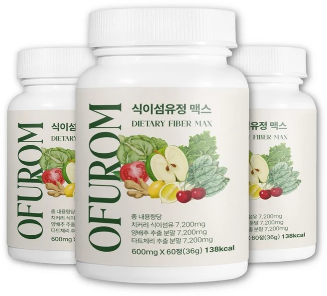 오퓨롬 식이섬유정 맥스, 3박스, 60정 - 쿠팡