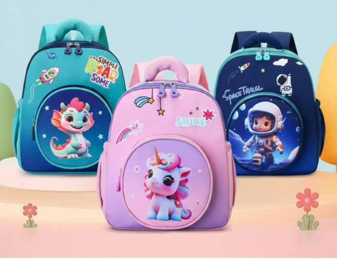 한민 유아 캐릭터 백팩 유치원 등원용 최적 초등학교 가방 초경량 방수 아동 책가방