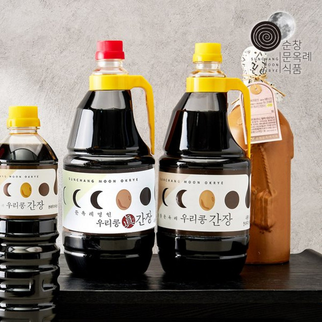 순창 문옥례 식품 100% 국내산 우리콩 국간장1.8L + 진간장 1.8L 순창문옥례식품, 1