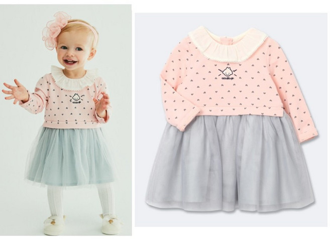 가을)프릴발레리나하트원피스(핑그레) 90호