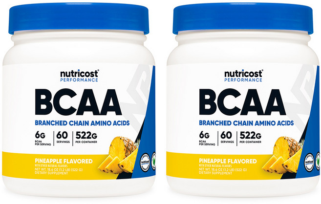 BCAA 파우더 60회분 파인애플맛 2병, 2개, 492g