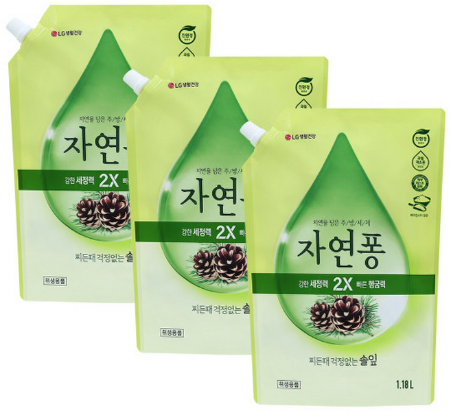 자연퐁 주방세제 솔잎 리필형, 1.18L
