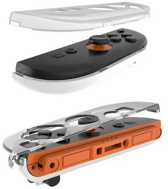 IPLAY Switch2 JOYCON 分體式磁吸PC保護殼 防摔防滑, 1個, NS JC2透明黑底保護殼