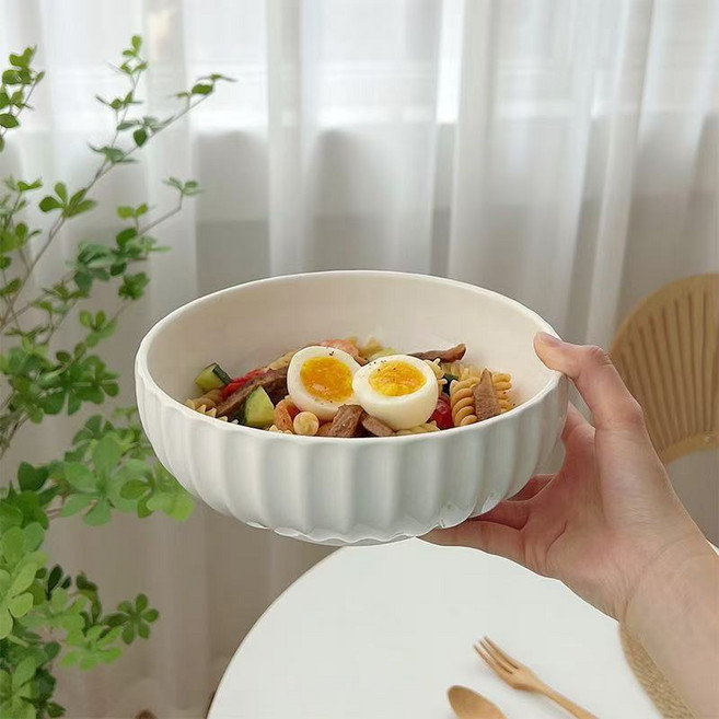 니치유 대용량그릇 국그릇 비빔밥그릇 면기세트 20.5CM, 2개, 화이트