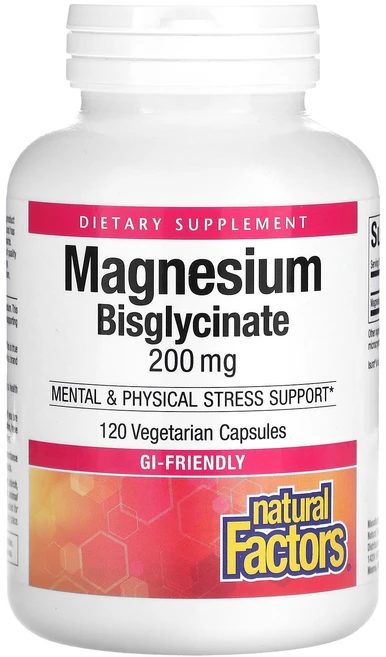 Natural Factors 마그네슘 비스글리시네이트 200mg 베지 캡슐 120정, NaturalFactors마그네슘비스글리시네이트200m, 1개 - 쿠팡