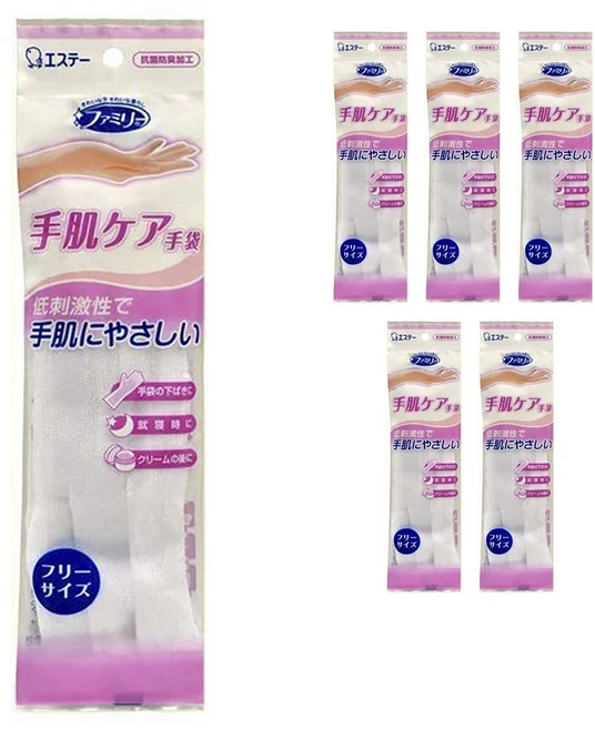 Family 손피부 케어 장갑 프리사이즈 화이트, 6개 - 쿠팡