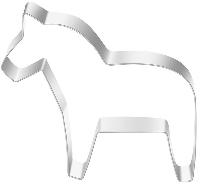 릴스베이 병오년 말 쿠키커터 스텐 동물 쿠키틀 새해 선물 홈베이킹, 1개, 실버