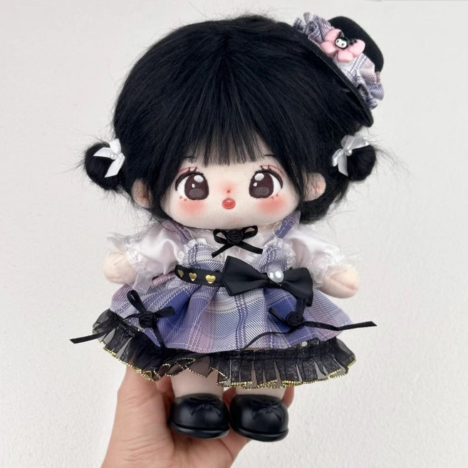 비비드칙 20cm 롤리타 보라색룩 솜인형옷 4종 세트, 퍼플, 1세트