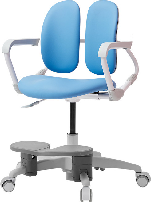 듀오백 밀키 초등학생 어린이 의자(발받침+스탑캐스터), 218SF, 마일드코랄