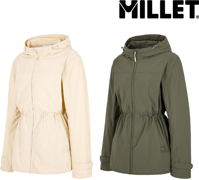 밀레 [봄여름] 여성 타슬란 방풍 소재로 홑겹에 힘있는 원단을 사용하여 봄 여름철 가볍게 착용하기 좋은 여성 바람막이 방풍 자켓