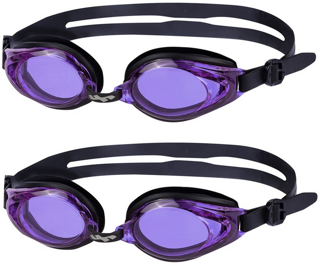 국내생산 아퀴스트 김서림방지 안티포그 수경 성인 아동 어린이 초등 물안경 실내수영장 생존수영용품 TG-1510, 퍼플블랙, 2개