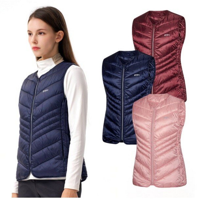 비티알 비티알 BTR 여성 골프 웰론 패딩 조끼 골프웨어 보온 경량 2104VB724W
