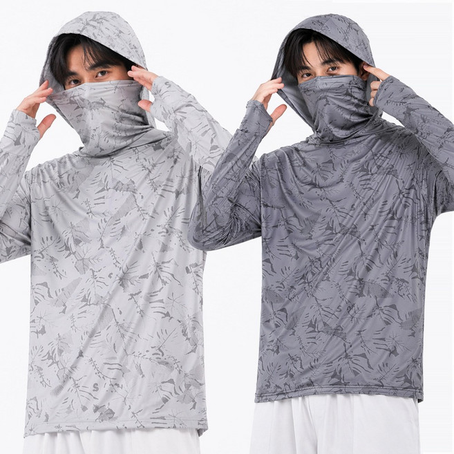 TALLN 1+1 아이스핏 냉감 올인원 후드 티셔츠 UV차단