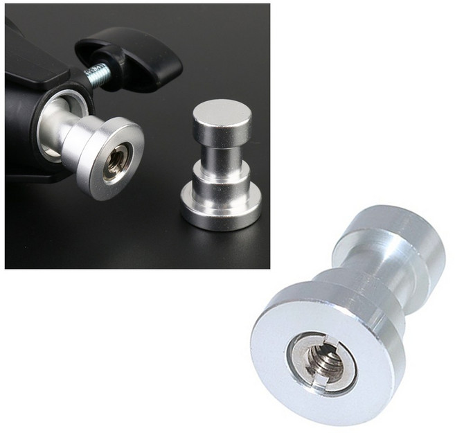 1/4 3/8 나사 스피곳 어댑터 삼각대 스탠드 카메라 마운트, 1개