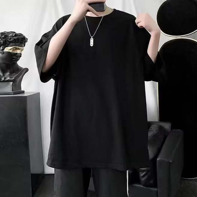 男士加大碼寬鬆T恤 韓版潮流半袖
