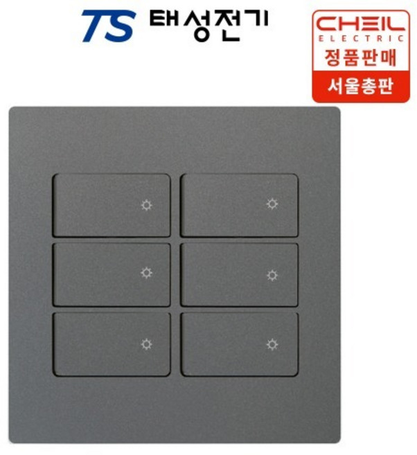 제일전기 디노 다크그레이 중6구 스위치, 1개