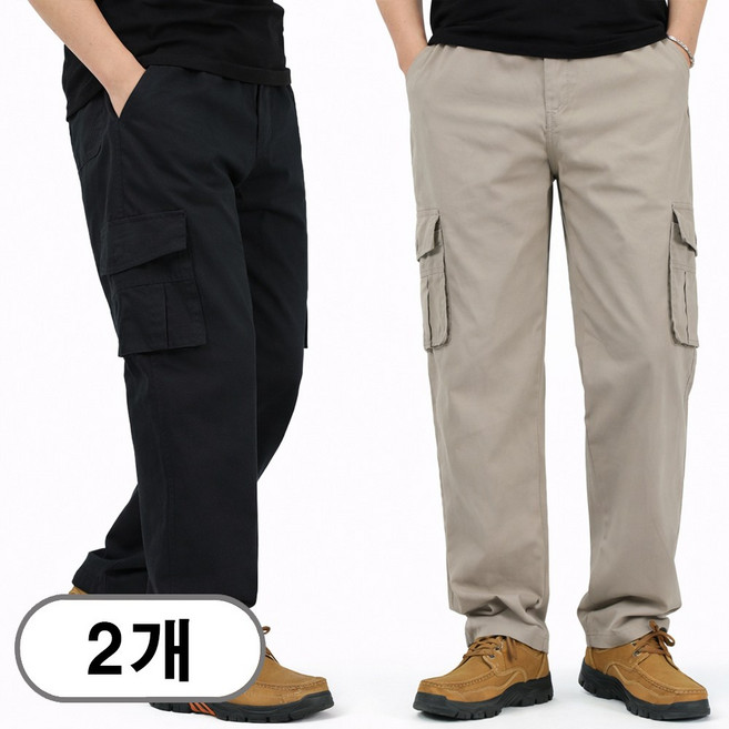 차쿠 1+1 남성 카고바지 낚시바지 면바지 캐주얼 아웃도어바지 중년바지 빅사이즈