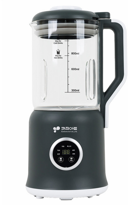 키친아트 내열강화유리 대용량 두유제조기 KSM-1581D 자동세척기능 죽 이유식제조, 다크그레이색상