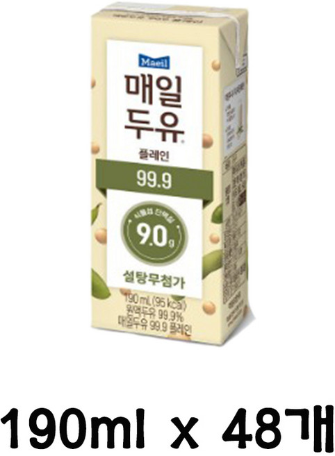 매일유업 매일두유 99.9 190ml 48팩, 48개