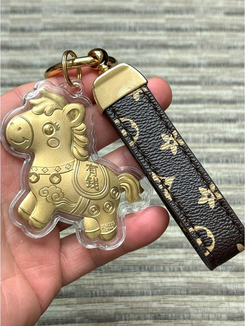 馬上有錢手機包包掛件 金色小馬造型掛飾