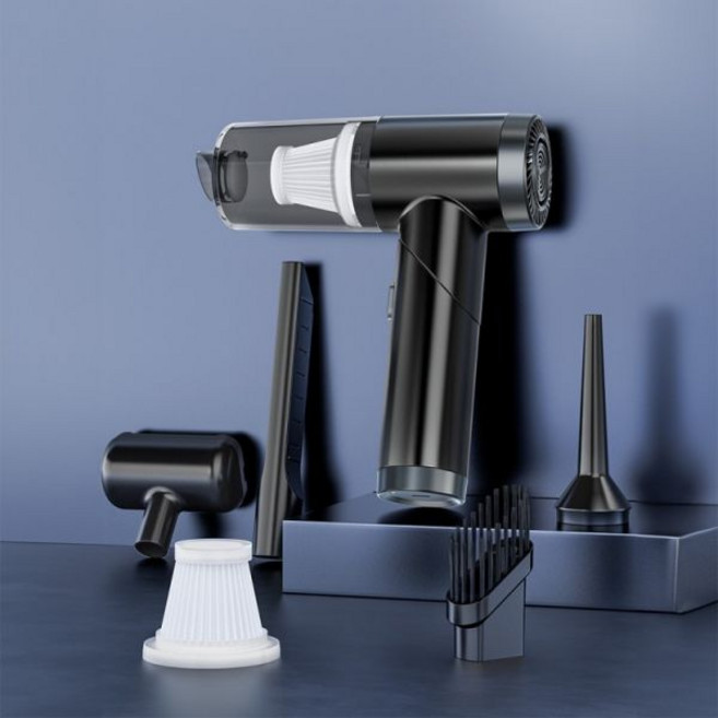 [일상잡화] 허리케인 무선 차량용 청소기 에어건, 블랙