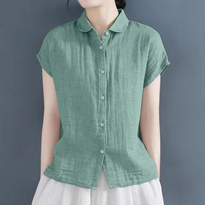 드마엘 클라라 여성 린넨 베이직 반팔 셔츠 (5color)+델로나