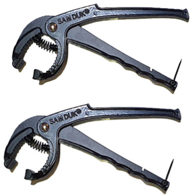 스프링 뚝배기 집게 2p, 블랙, 2개