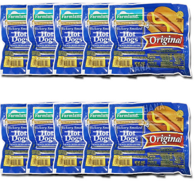 팜랜드 핫도그 소시지 오리지널 부대찌개 소세지 캠핑요리, 454g, 10개