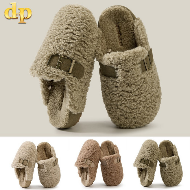 드리프 리테즈 털슬리퍼 겨울 양털 털 슬리퍼 실내화 사무실 학교 여성 방한 뮬 블로퍼